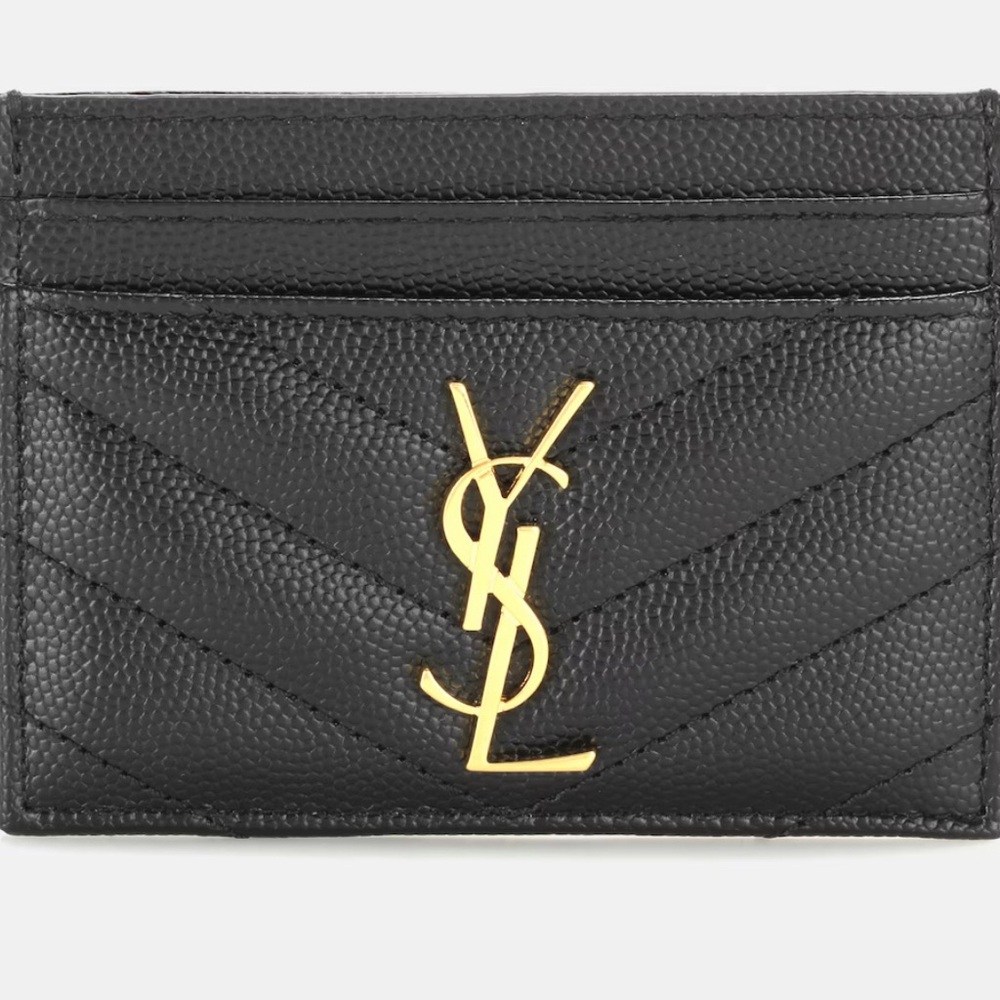 YSL Black Quilted Leather Card Holder